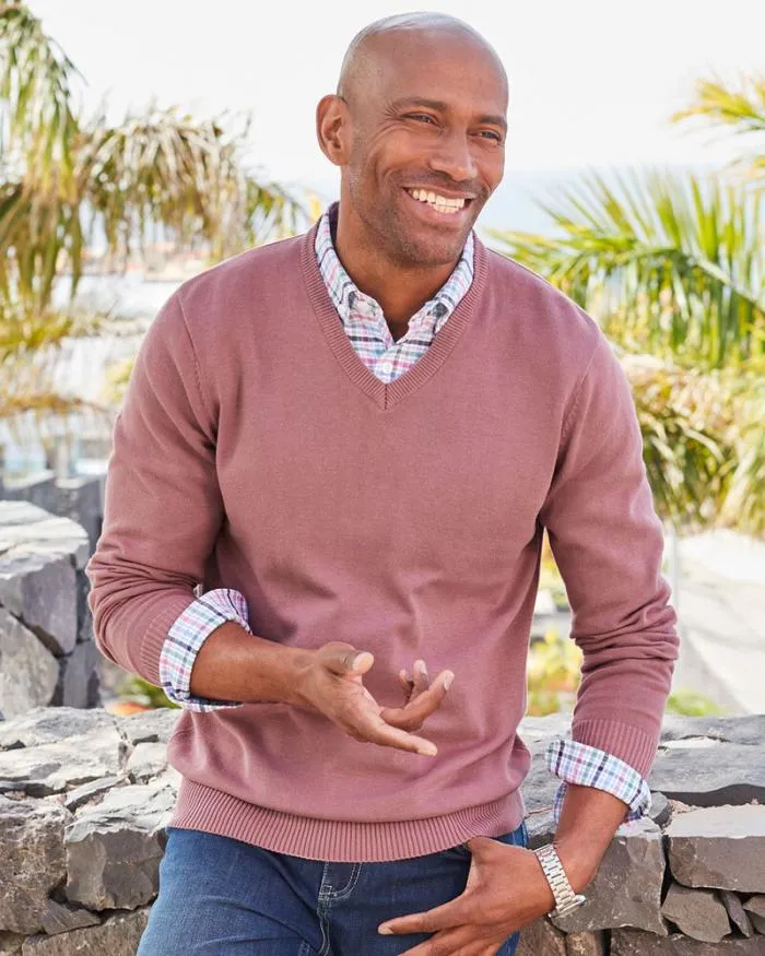 Cotton Traders Knitwear Cotton VNeck Jumper 8211 Men