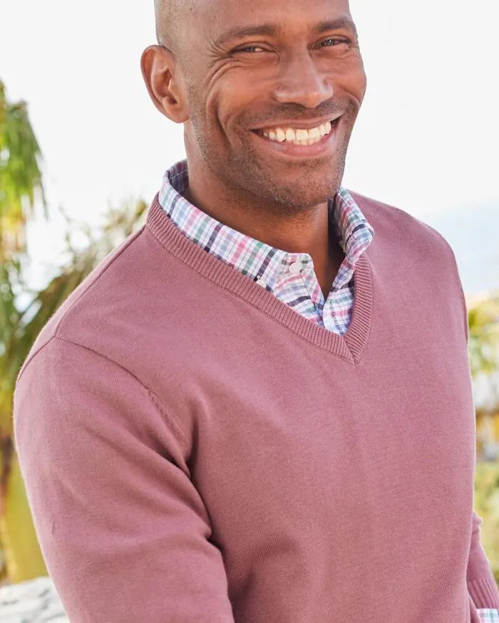 Cotton Traders Knitwear Cotton VNeck Jumper 8211 Men