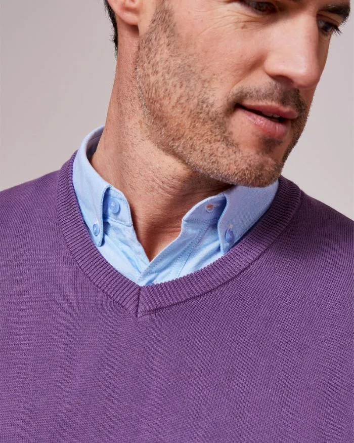 Cotton Traders Knitwear Cotton VNeck Jumper 8211 Men