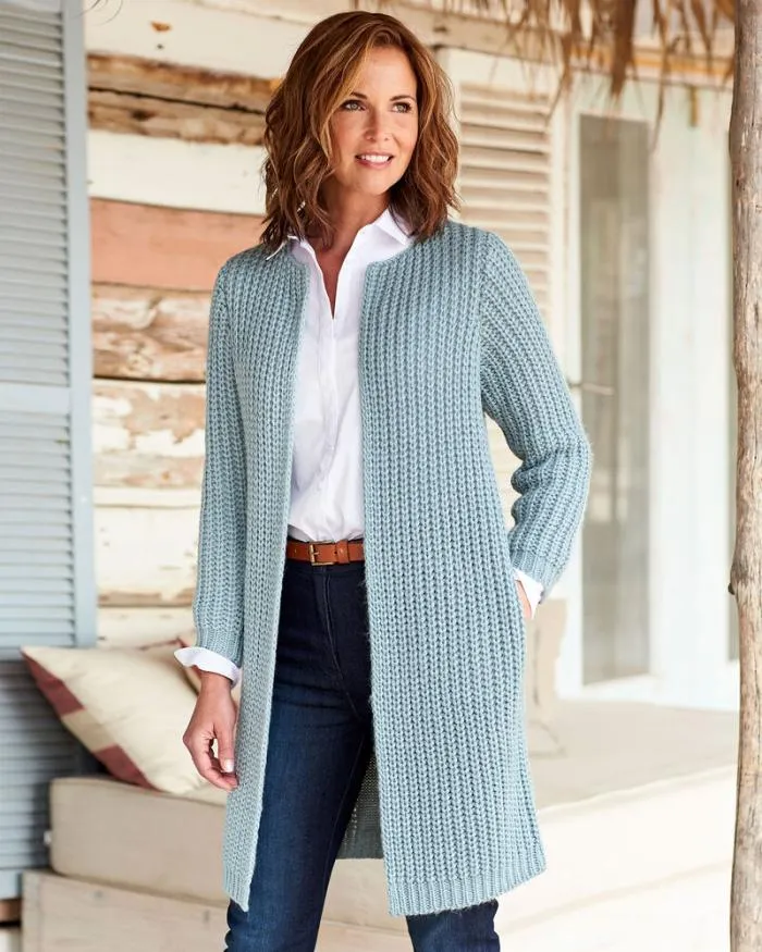 Cotton Traders Knitwear Longline Cable Coatigan 8211 Women
