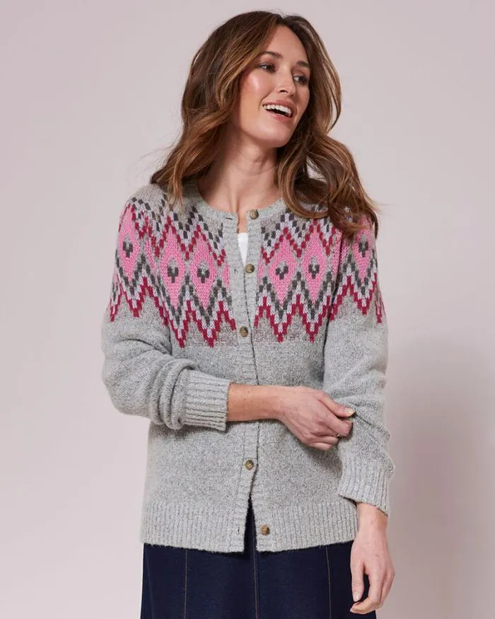 Cotton Traders Knitwear Patterned Button Cardigan 8211 Women