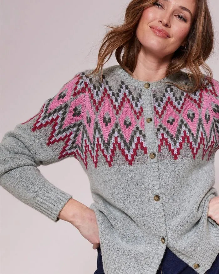Cotton Traders Knitwear Patterned Button Cardigan 8211 Women