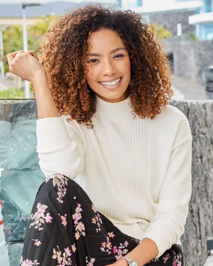 Cotton Traders Knitwear Rib Detail Turtleneck Jumper 8211 Women