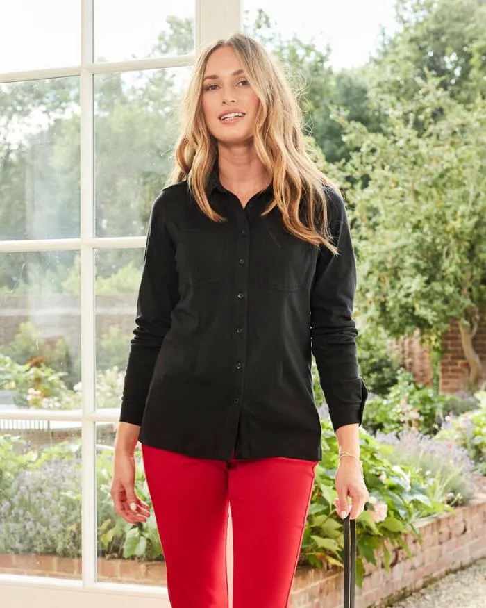 Cotton Traders Shirts and Blouses JustRight Long Sleeve Jersey Shirt 8211 Women