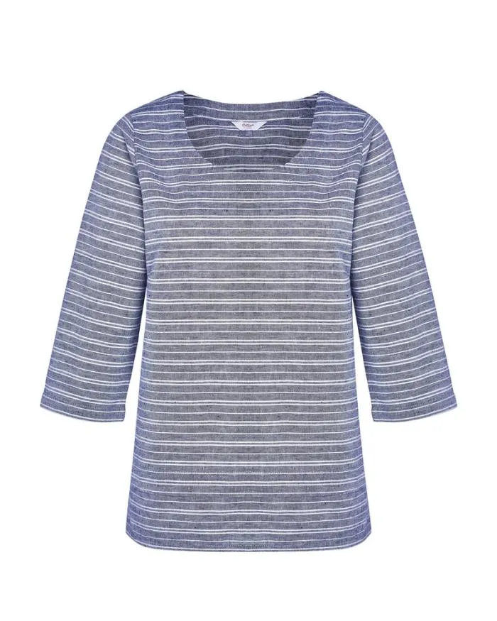Cotton Traders Shirts and Blouses Stripe Cotton Linen Top 8211 Women