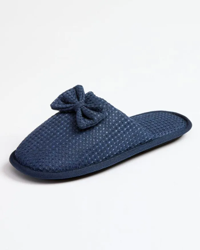 Cotton Traders Slippers Bow Waffle Mule Slippers 8211 Women