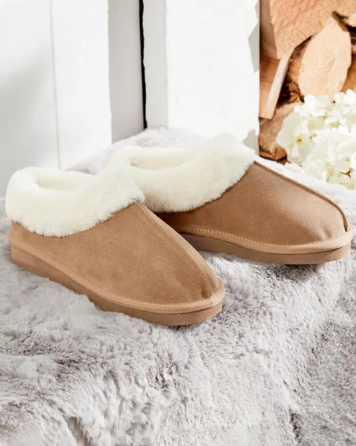 Cotton Traders Slippers Suede PlushLined Bootie Slippers 8211 Women