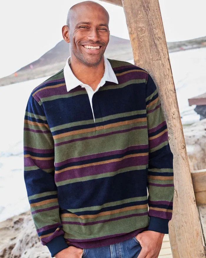 Cotton Traders Sports and Leisure Fleece Stripe Rugby 8211 Men