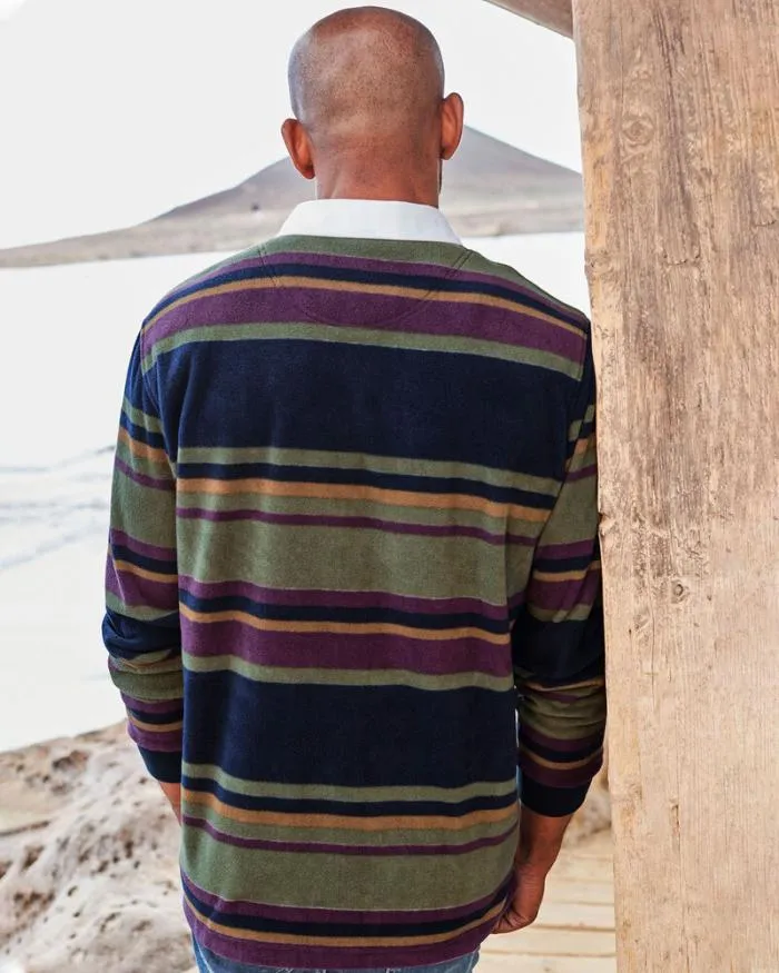 Cotton Traders Sports and Leisure Fleece Stripe Rugby 8211 Men