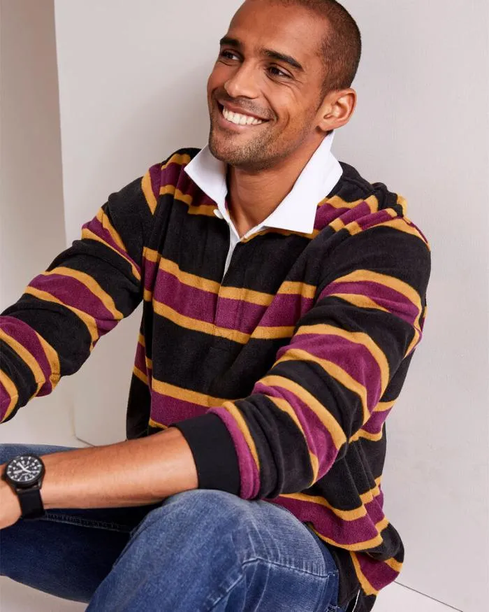 Cotton Traders Sports and Leisure Fleece Stripe Rugby 8211 Men