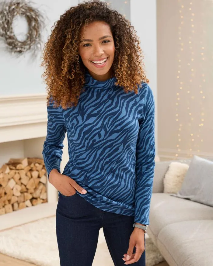 Cotton Traders Tops and TShirts CosyUp Long Sleeve Print Roll Neck Top 8211 Women Cotton Traders Tops and TShirts CosyUp Long Sleeve Print Roll Neck Top 8211 Women