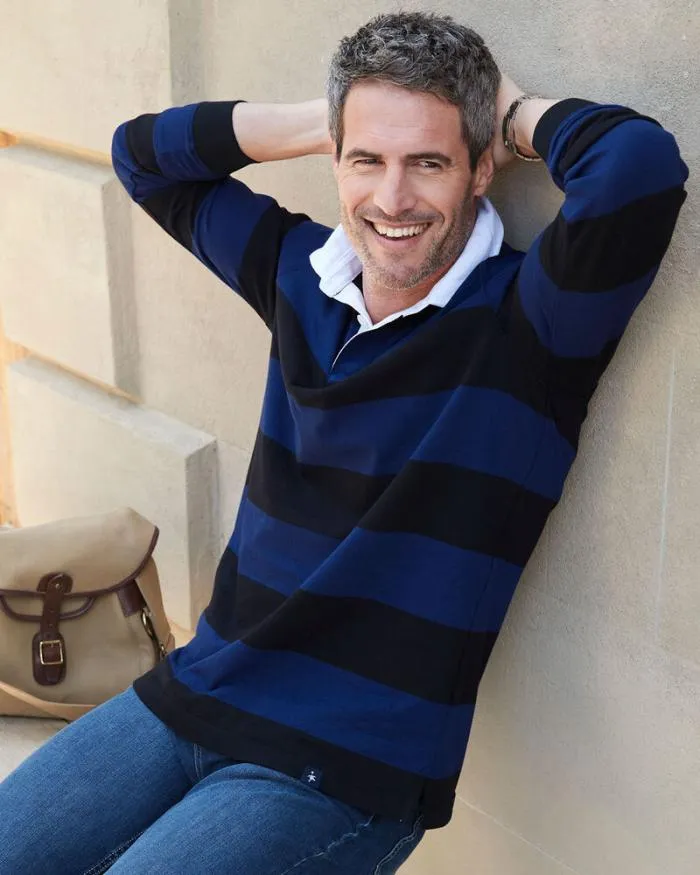 Cotton Traders Tops and TShirts Long Sleeve Heritage Rugby Shirt 8211 Men