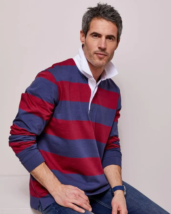 Cotton Traders Tops and TShirts Long Sleeve Heritage Rugby Shirt 8211 Men