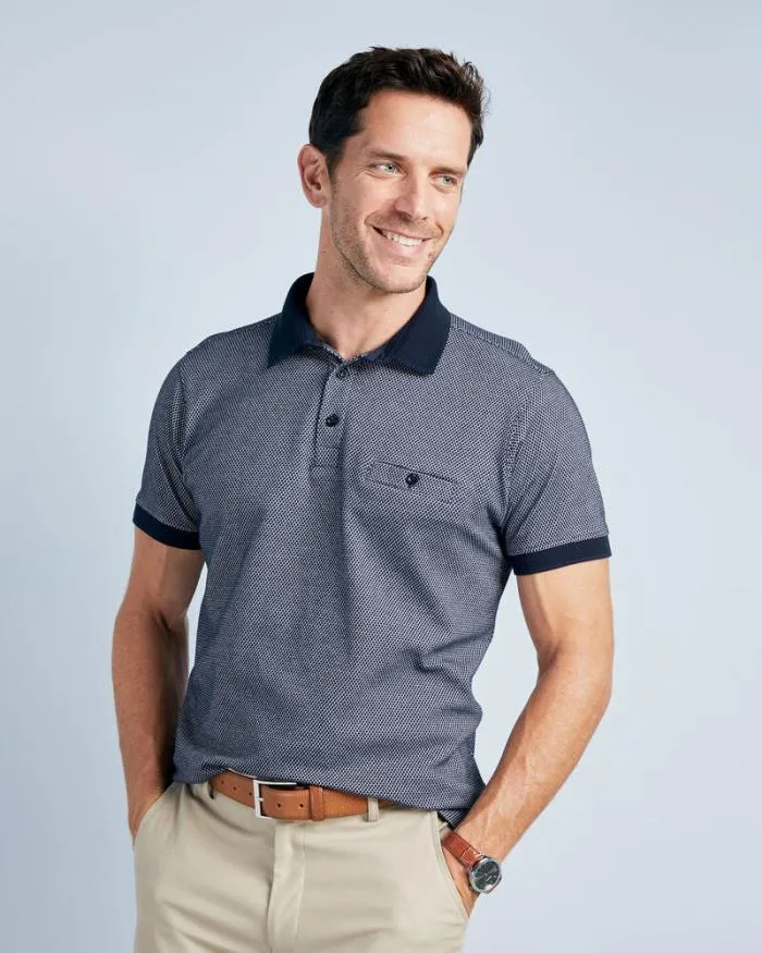 Cotton Traders Tops and TShirts Luxury Textured Polo Shirt 8211 Men
