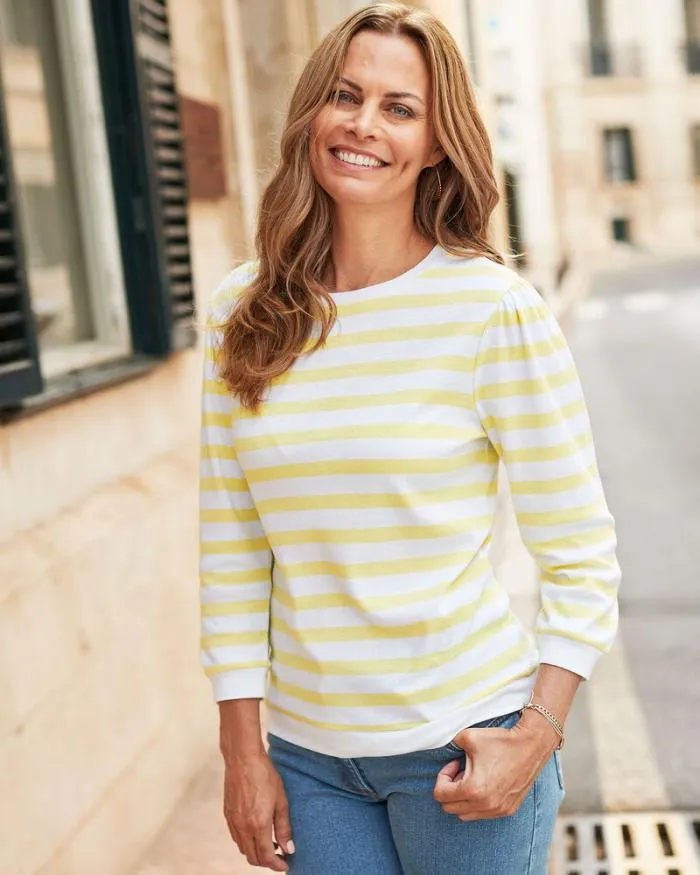 Cotton Traders Tops and TShirts Polly Sleeve Stripe Jersey Top 8211 Women