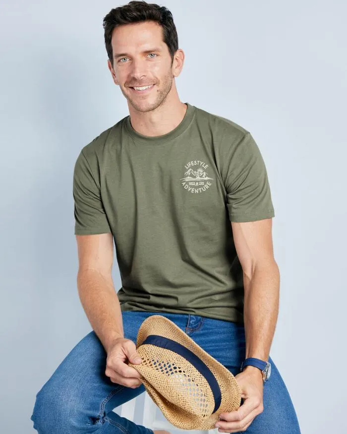 Cotton Traders Tops and TShirts The Wanderer Printed TShirt 8211 Men