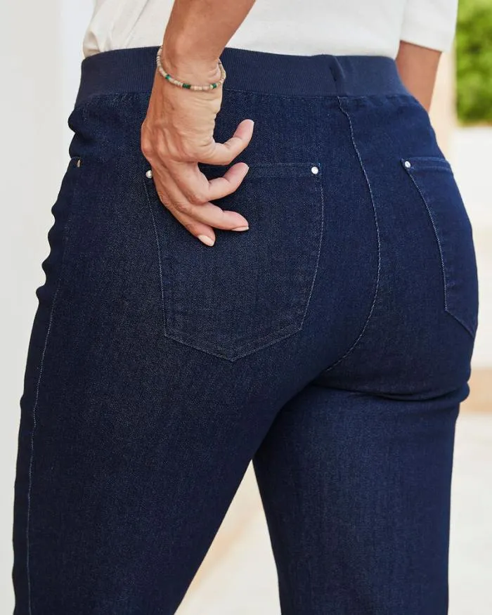 Cotton Traders Trousers Premium PullOn Denim StraightLeg Jeans 8211 Women