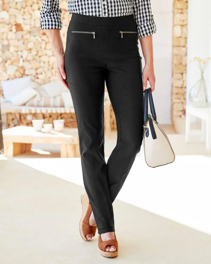 Cotton Traders Trousers Super Stretchy SlimLeg PullOn Trousers 8211 Women