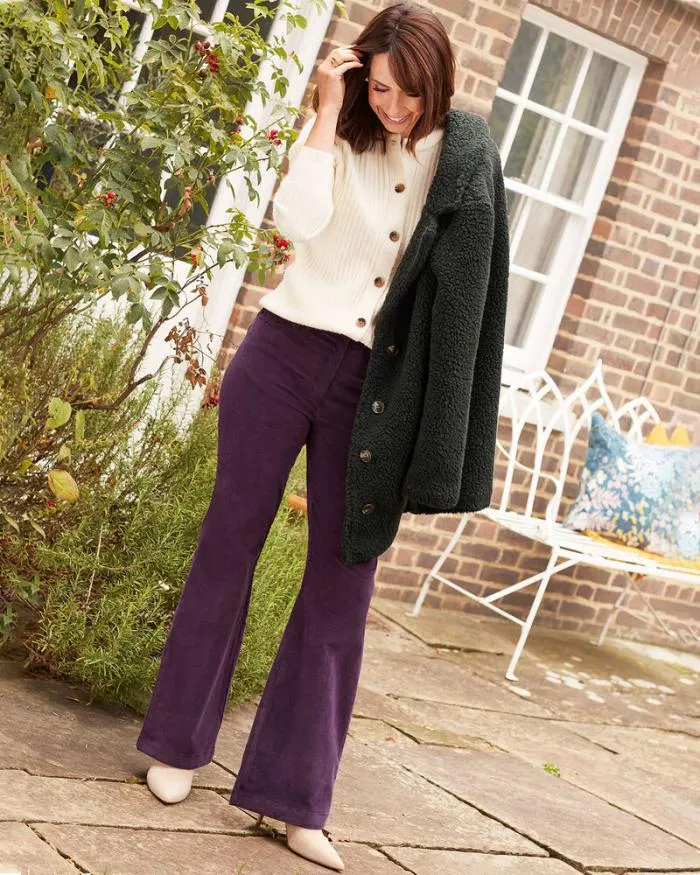 Cotton Traders Trousers WideLeg Stretch Cord Trousers 8211 Women