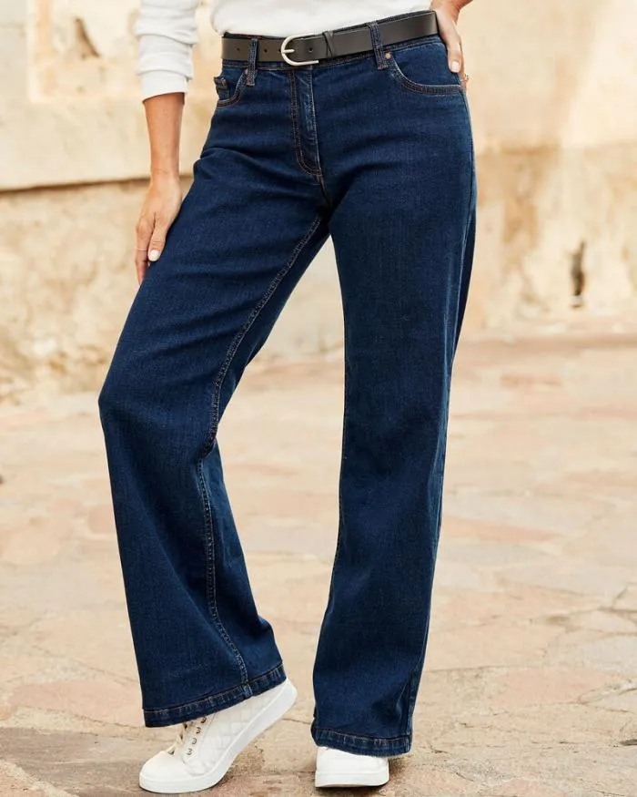 Cotton Traders Trousers WideLeg Stretch Jeans 8211 Women