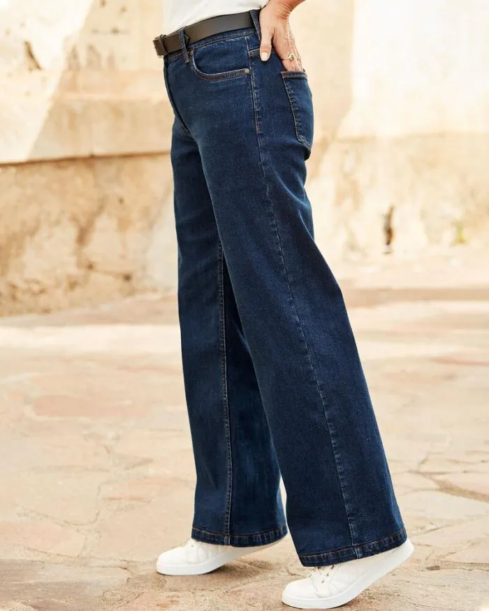 Cotton Traders Trousers WideLeg Stretch Jeans 8211 Women