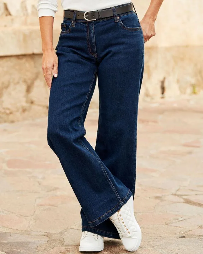 Cotton Traders Trousers WideLeg Stretch Jeans 8211 Women