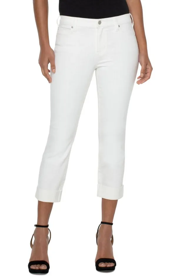 CROPS Women Liverpool Los Angeles CHARLIE CROP WIDE ROLLED CUFF Bone White