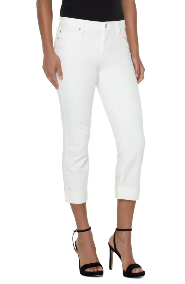 CROPS Women Liverpool Los Angeles CHARLIE CROP WIDE ROLLED CUFF Bone White