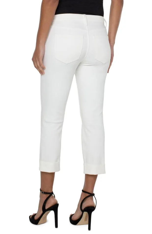 CROPS Women Liverpool Los Angeles CHARLIE CROP WIDE ROLLED CUFF Bone White
