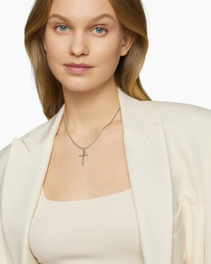 Crossover Cross Necklace In Sterling Silver With 18K Yellow Gold 356mm Women David Yurman Pendant Crossover Cross Necklace In Sterling Silver With 18K Yellow Gold 356mm Women David Yurman Pendant