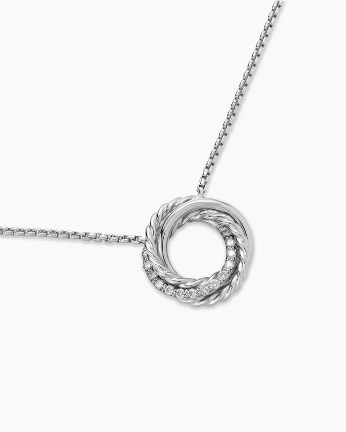 Crossover Pendant Necklace In Sterling Silver With Diamonds 145mm Women David Yurman Pendant Crossover Pendant Necklace In Sterling Silver With Diamonds 145mm Women David Yurman Pendant