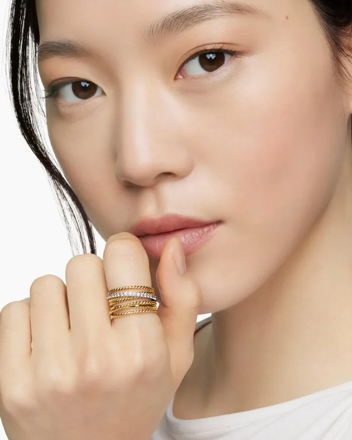 Crossover Ring In 18K Yellow Gold With Diamonds 12mm Women David Yurman Statement Crossover Ring In 18K Yellow Gold With Diamonds 12mm Women David Yurman Statement