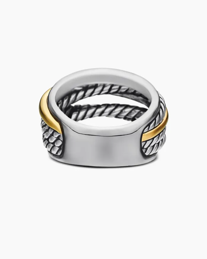 Crossover Ring In Sterling Silver With 14K Yellow Gold 147mm Women David Yurman Statement