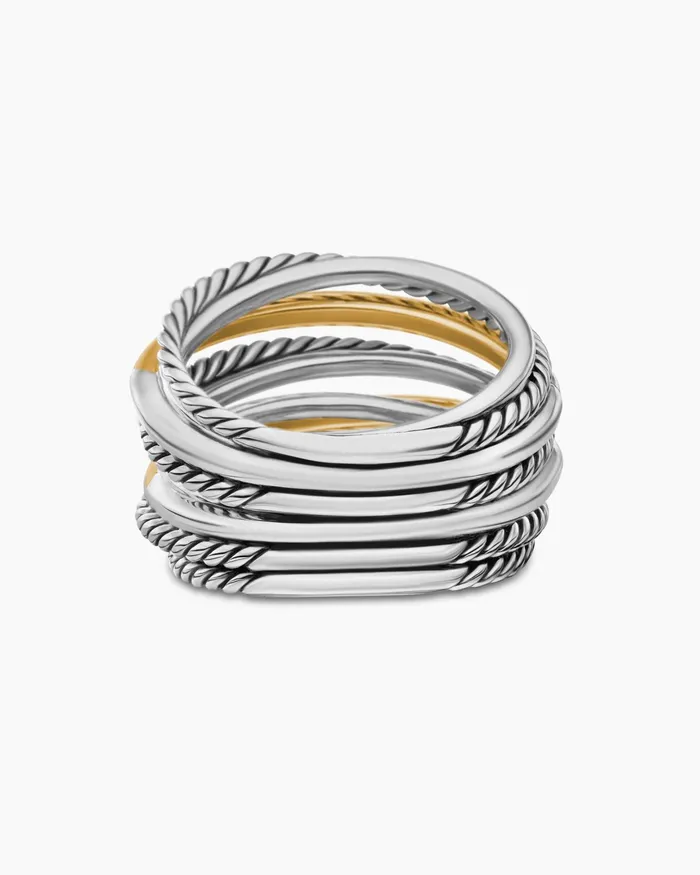 Crossover Ring In Sterling Silver With 18K Yellow Gold 178mm Women David Yurman Statement Crossover Ring In Sterling Silver With 18K Yellow Gold 178mm Women David Yurman Statement