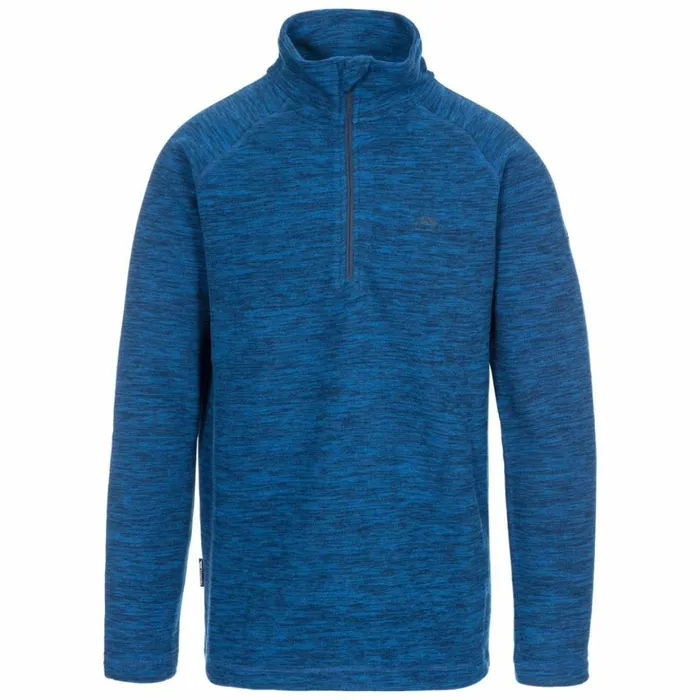 Crucial 12 Zip Fleece Blue Marl Men Trespass Fleeces