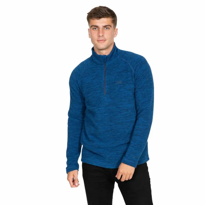 Crucial 12 Zip Fleece Blue Marl Men Trespass Fleeces