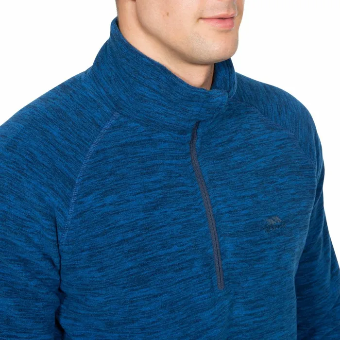 Crucial 12 Zip Fleece Blue Marl Men Trespass Fleeces