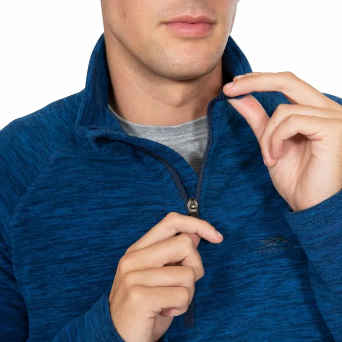 Crucial 12 Zip Fleece Blue Marl Men Trespass Fleeces
