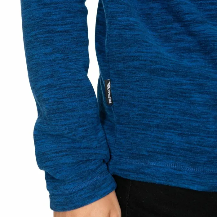 Crucial 12 Zip Fleece Blue Marl Men Trespass Fleeces