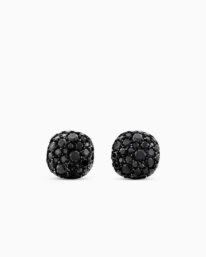 Cushion Stud Earrings In 18K White Gold With Black Diamonds 8mm Women David Yurman Stud Cushion Stud Earrings In 18K White Gold With Black Diamonds 8mm Women David Yurman Stud