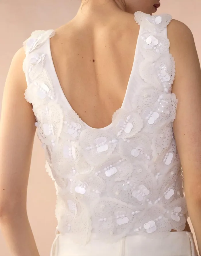Cynthia Rowley Elle Embellished Hearts Top Women Tops Cynthia Rowley Elle Embellished Hearts Top Women Tops