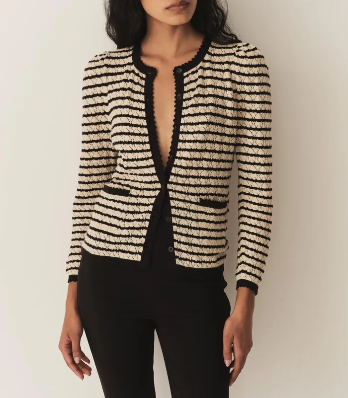 DEN Knitwear Women Therese Cardigan Allaire Stripe