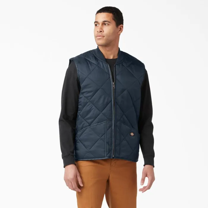 Diamond Quilted Vest Dark Navy Dark Navy dn Men Dickies Vests
