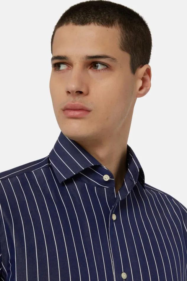 Dress Shirts Men Boggi Milano Regular Fit Blue Striped Cotton Shirt Blue Dress Shirts Men Boggi Milano Regular Fit Blue Striped Cotton Shirt Blue