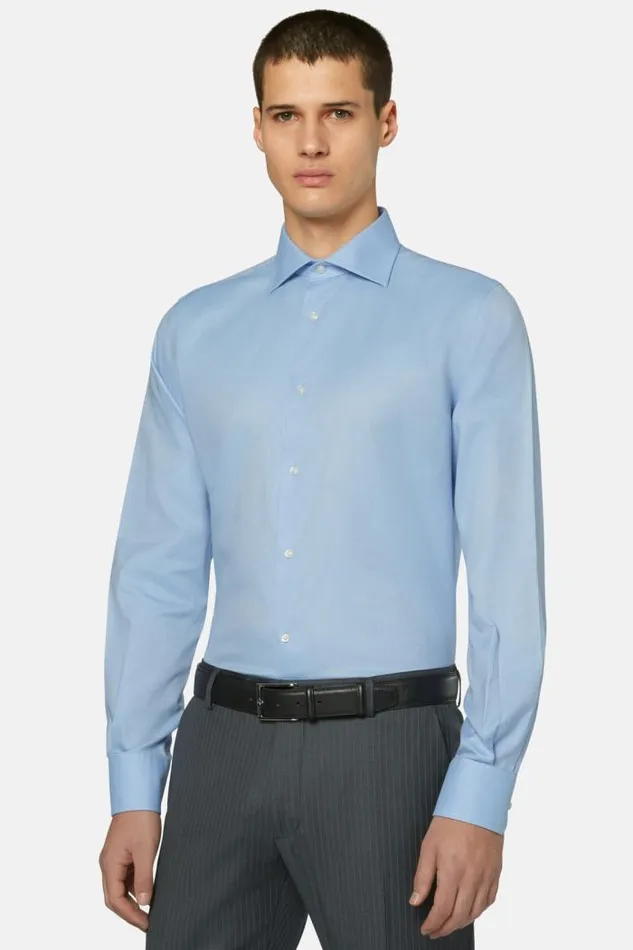 Dress Shirts Men Boggi Milano Regular Fit Sky Blue Dobby Cotton Shirt Light Blu Dress Shirts Men Boggi Milano Regular Fit Sky Blue Dobby Cotton Shirt Light Blu