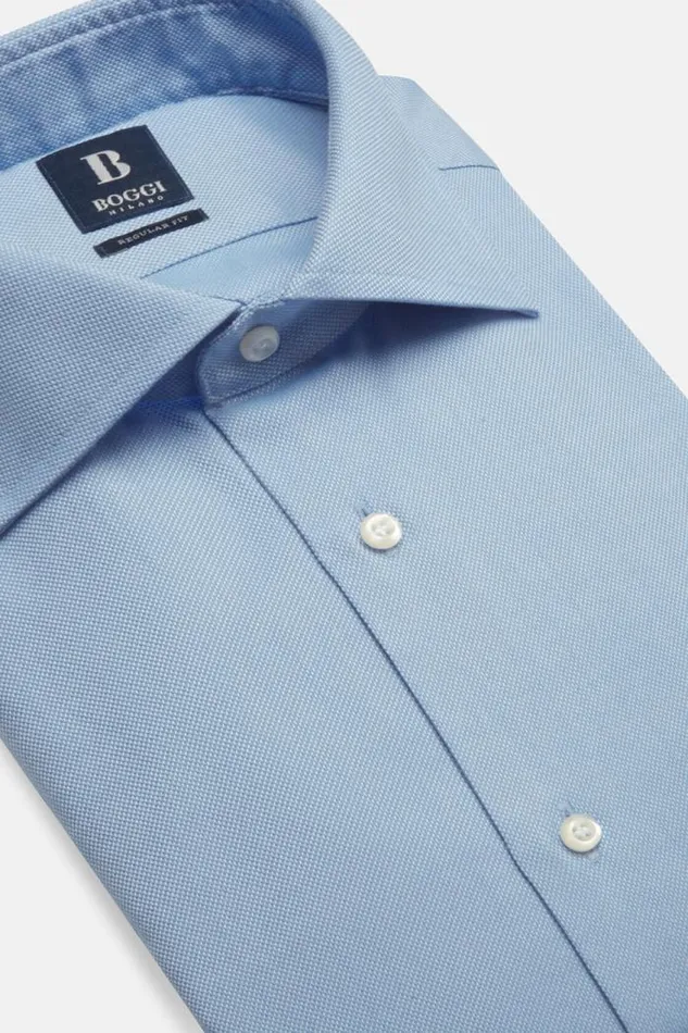Dress Shirts Men Boggi Milano Regular Fit Sky Blue Dobby Cotton Shirt Light Blu Dress Shirts Men Boggi Milano Regular Fit Sky Blue Dobby Cotton Shirt Light Blu