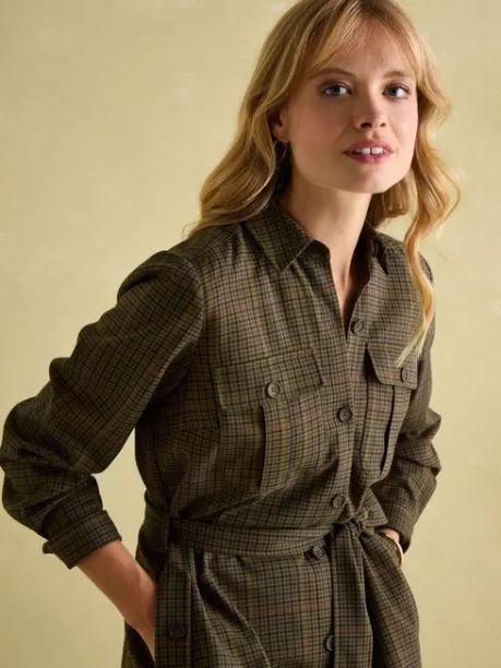 Dresses Women Joules Check Midi Shirt Dress