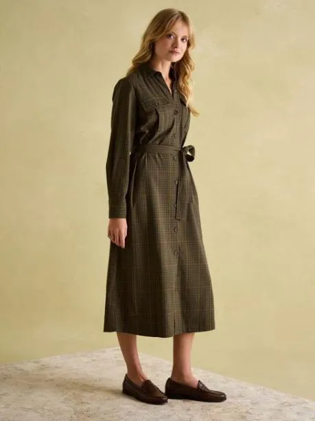 Dresses Women Joules Check Midi Shirt Dress
