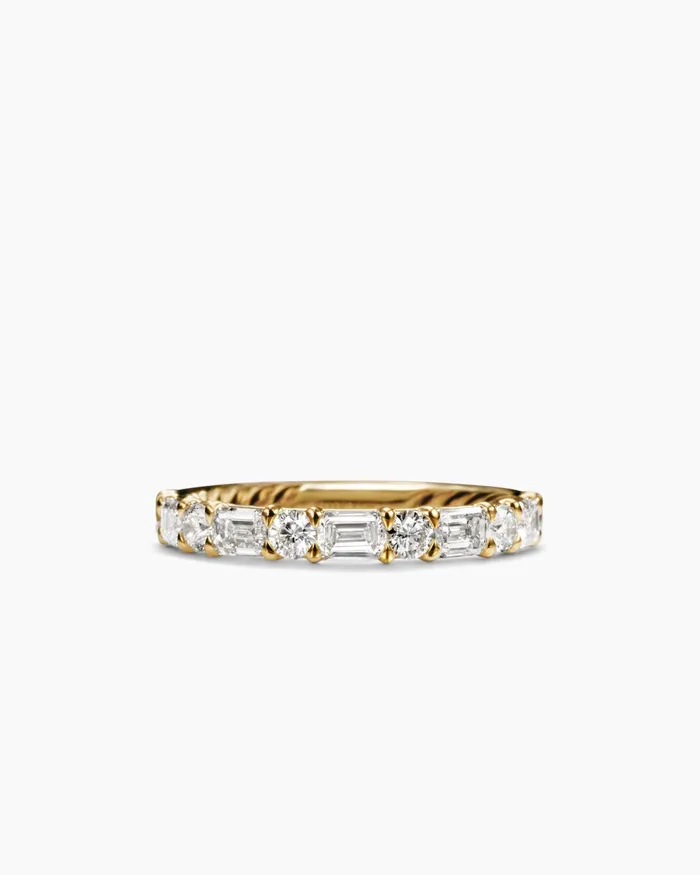 DY Infinity Alternating Diamond Band Ring In 18K Yellow Gold 33mm Women David Yurman Band DY Infinity Alternating Diamond Band Ring In 18K Yellow Gold 33mm Women David Yurman Band