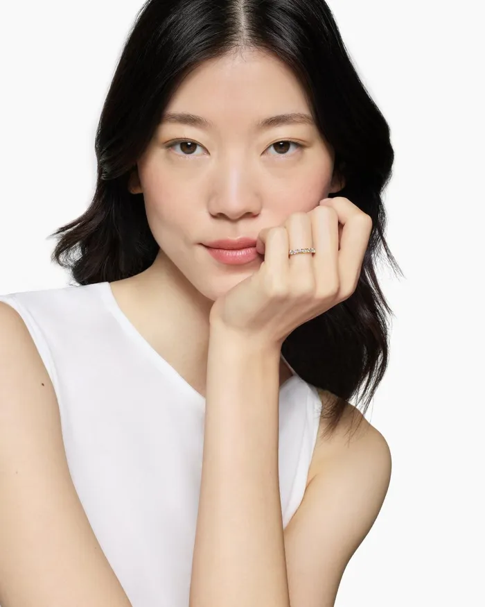 DY Infinity Alternating Diamond Band Ring In 18K Yellow Gold 33mm Women David Yurman Band DY Infinity Alternating Diamond Band Ring In 18K Yellow Gold 33mm Women David Yurman Band